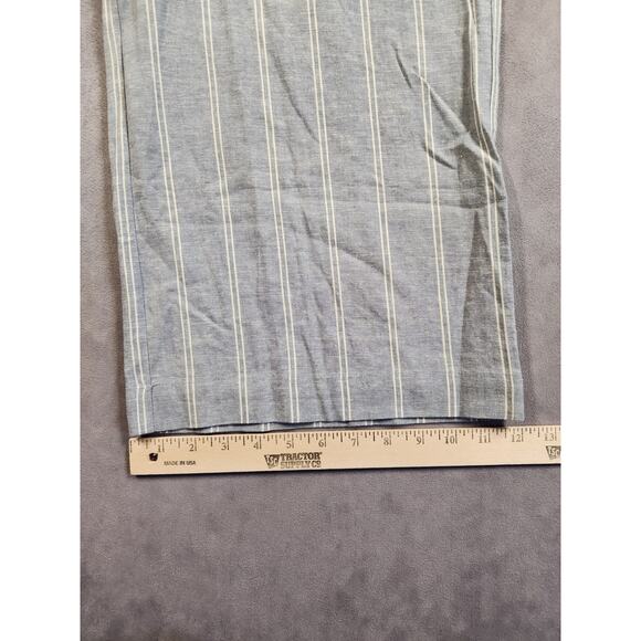 Lauren Conrad Linen Pants Womens Size Small Blue Striped Wide Leg Button New NWT - Picture 10 of 11